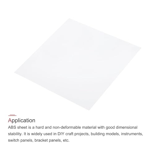 Image of MECCANIXITY White ABS Plastic Sheet 8 x 8 x 0.02 Inch for Building Model, DIY Crafts, Panel, Pack of 1 Pcs