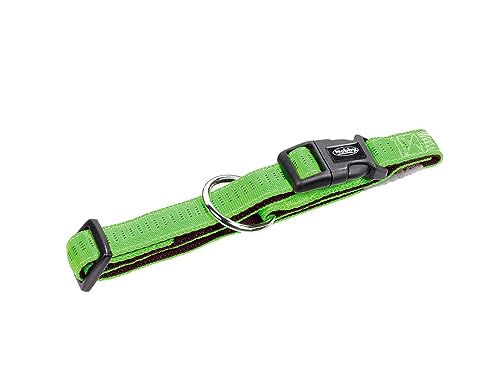 Nobby, collare per cani con impugnatura morbida, 25-35 cm, 15 mm, verde chiaro/marrone