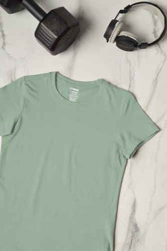Image of Dollar Women's Solid Stretchable Cotton Round Neck Tshirt