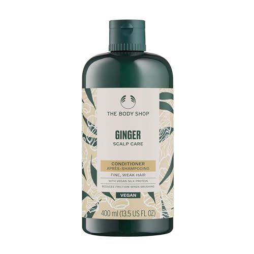 The Body Shop Ginger Scalp Care Conditioner, Fine, Weak Hair, With Silk Protein, Reduces Friction When Brushing, Vegan | 400 mL / 13.5 Oz