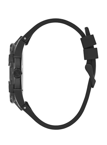 Image of Guess Silicone Analog Black Dial Men's Watch-Gw0712G1, Band Color-Black