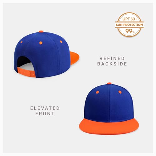 Image of CHOK.LIDS Flat Bill Visor Classic Snapback Hat Blank Adjustable Brim High Top End Trendy Color Style Plain Tone Baseball Cap
