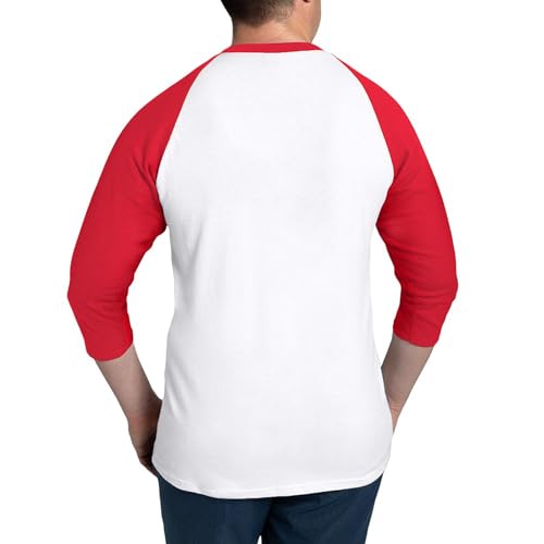 CafePress Fd199 Baseball Jersey Men's Cotton Baseball Jersey, 3/4 Raglan Sleeve Shirt Red/White