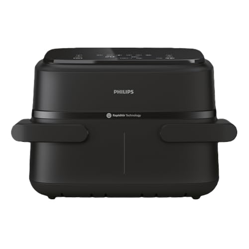 Philips Dual Basket Airfryer 1000 Series - 7.1L Capacity RapidAir Technology 10 Cooking Functions 90% Less Fat Compact Design removable divider