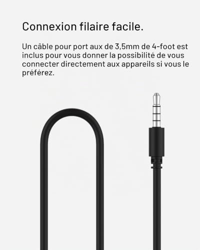 Belkin Casque audio sans fil SoundForm Mini pour enfants avec micro intégré (pour apprentissage en ligne, études, voyage, compatible avec l’iPhone, iPad, Kindle, etc., noir)