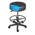 Luxton Ergonomic Rolling Stool -Double Padding and Memory Foam Adjustable Medical Spa Stool, Desk Stool Chair with Swivel Rolling Chair, Black with Wheels, Easy Set up