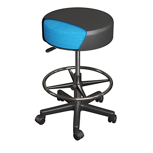 Zastion Luxton - Sgabello ergonomico con rotelle, doppia imbottitura e memory foam, regolabile, per spa medica, sedia da scrivania con sedia girevole, nero con ruote, facile da installare