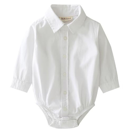 Image of MOMOLAND Infant Baby Boys Woven Button Up Bodysuit Shirt
