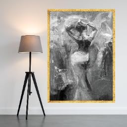 Silhouette de femme sur toile art expressionniste pour créer une ambiance zen dans votre chambre