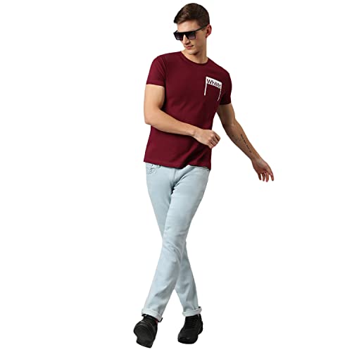 Image of Thomas Scott Men's | Solid | Half Sleeve | Slim Fit | 100% Cotton | Round Neck | Casual Tshirt