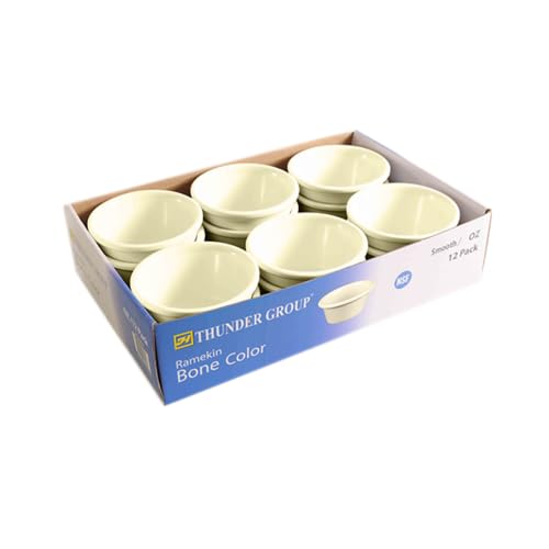 FSE ML537B1R Ramekin, 3 oz. Capacity, 3-1/8" Dia., Round, Smooth, Break-Resistant, Dishwasher Safe, BPA Free, Melamine, Bone, NSF, Pack of 12