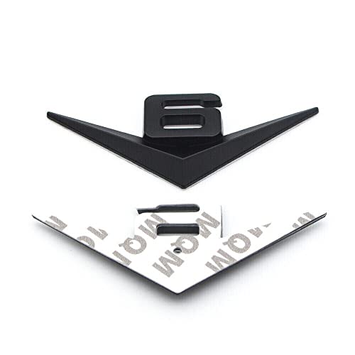 Image of 2X Metal V6 Logo Engine V-6 Emblem Car Trunk Fender Door Badge Sitcker Decal fits SUV Auto Truck Car Pickup (Black)