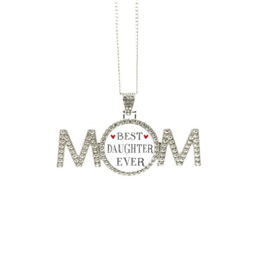Collier Best Daughter Ever cœur pendentif cadeau fête des mères pour maman