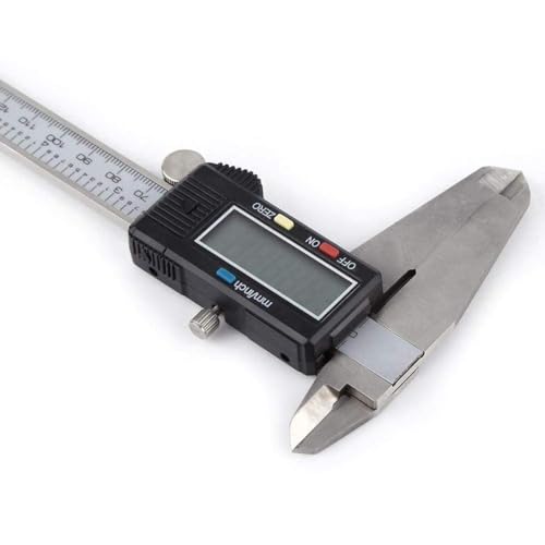 Image of digital vernier calipers with large LCD screen electronic vernier caliper thickness measuring Tool 0-12 in /0-300 mm auto off featured. (300mm digital vernier caliperr)