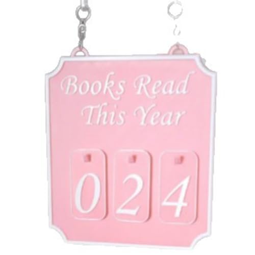 Kexpery Estantería de Madera suspendida para Libros, Seguimiento Anual de Lectura y decoración de Pared para Amantes de Libros