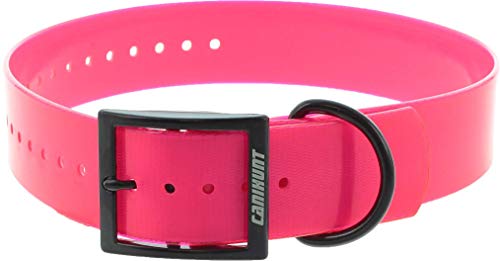 Collier Chien Xtreme Polyuréthane - Boucle Double - 3 Coloris, Largeur 38mm, 2.5mm d'épaisseur, Longueur 70cm, Canihunt Marque Française (Rose)