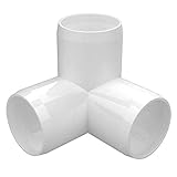 letsFix 3-Way 1 inch PVC Fitting,Tee Pipe Fittings PVC Connectors - Build Heavy Duty Furniture Grade for 1 inch Size Pipe,White [Pack of 4]