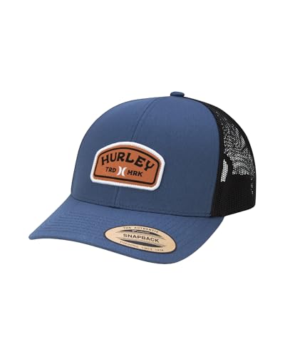 Image of Hurley Men's Trucker Hat - Curved Bill Regular Fit Left Coast Baseball Cap for Men - Snap Back Mesh Panel Ball Cap