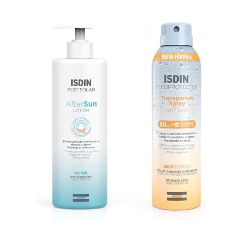 ISDIN After Sun Lotion y Fotoprotector Transparente Wet Skin SPF50 Cover
