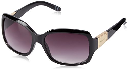 Foster Grant Women's Pf 39 Rectangular Sunglasses, Black/Smoke Gradient, 56.8 mm