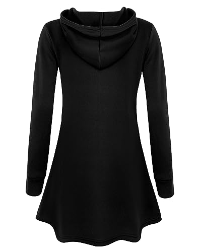 Image of Miusey Womens Zip Up Long Hoodie Jacket Lightweight Tunic Sweatshirt Open Front Cardigan