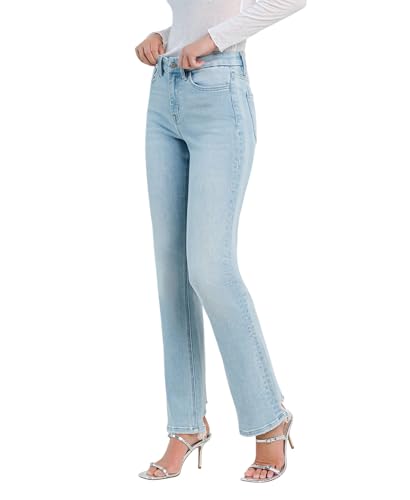 Flying Monkey High Rise Uneven Raw Hem Bootcut Jeans F55474