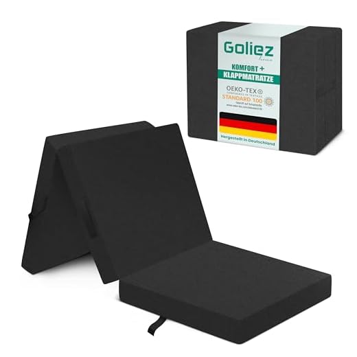 Goliez Klappmatratze 3-teilige Faltmatratze Gästematratze, Schaumstoff Matratze, Klappbar, Faltbare Kamping Bett, Waschbar Bezug (Grau, Einzel190x60x7cm)