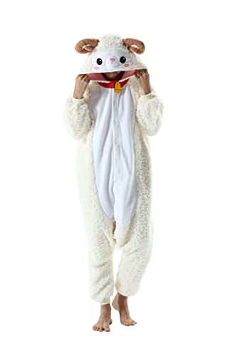 SimZoo Animal One Piece Pyjama Adulte Hommes Femmes Chèvre Cosplay Costume