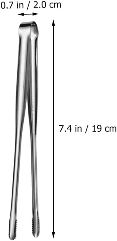Steak Tong 2Pcs Stainless Steel Food Tong Barbecue Multi- Function Kitchen Appetizers Bread Steak Sugar Ice for Buffet BBQ Restaurant Bar Pasta Tongs(19X2X2CM)