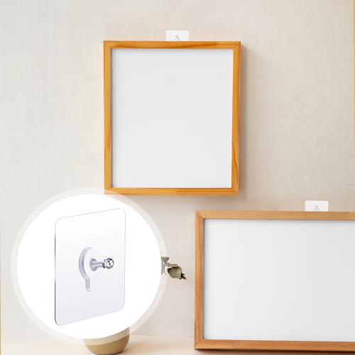 Image of COMNICO 100 Pack Wall Screw Hooks Heavy Duty Reusable Drill Screw Free Adhesive Sticker Wall Mount Shelf Picture Hangers Without Nails for Home Kitchen Bathroom Office Hanging Key(6mm)