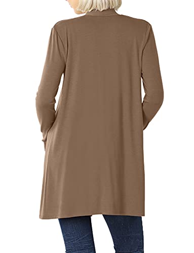 Image of Women's Open Front Cardigan Long Sleeve with Pockets Casual Outwear