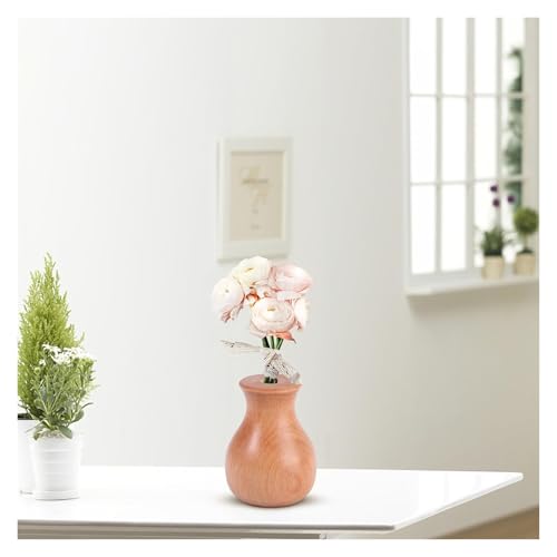 Jarrones para flores de escritorio en madera para decoracion hogar 5