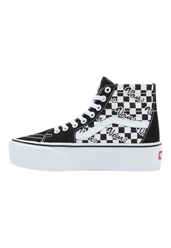 Vans - Zapatillas UA SK8-Hi Tapered Stackfo BLKWH en Cuero, Negro-Blanco (6)