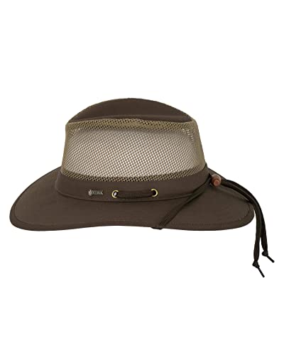 Outback Trading Men's 14726 River Guide II Canvas Breathable Moisture Wicking UPF 50 Outdoor Hat with 4" Mesh Crown, Dark Brown, Small - Thumbnail 2