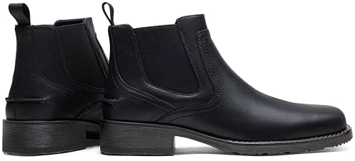 Image of Jousen Chelsea Boots Men Square Toe Ankle Mens Dress Boots Casual Slip On Boots for Men