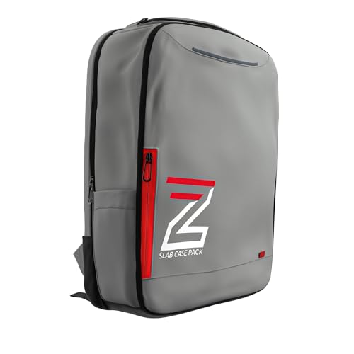 Zion Cases Slab Case Backpack with Slab Case 2GO Graded Card Case; Fits PSA BGS HGA SGC and CSG Graded Card Slabs; Ideal Travel Storage Solution; (Gray)