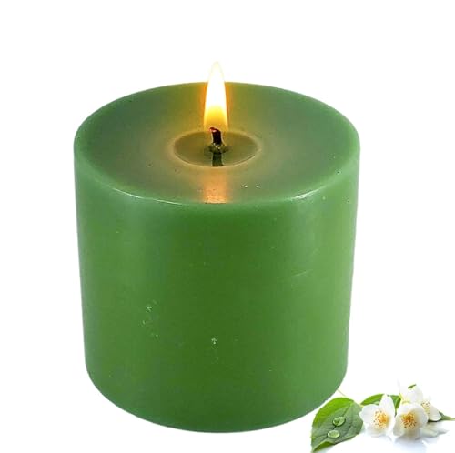 Image of Pure Source India Scented Pillar Candle (3X3 INCH) Decorative Candle for Living Room, Diwali Decor, Gifting, Spa & Meditation (Lemongrass)