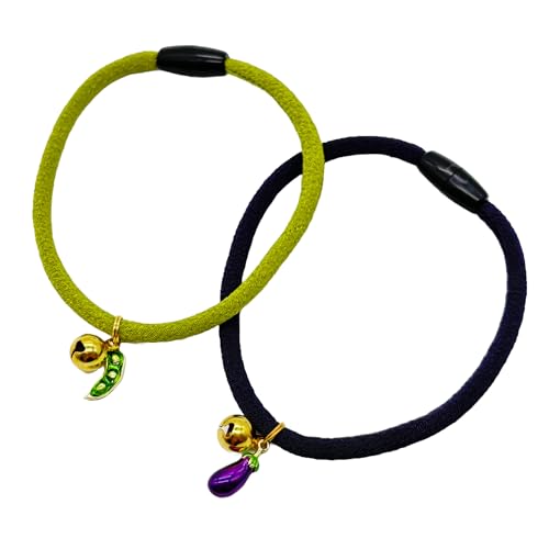 ここねこ本舗 猫 首輪 安全 セーフティー 鈴付き 和柄 軽い 調整可能 日本製 ハンドメイド (茄子とお豆2点セット)