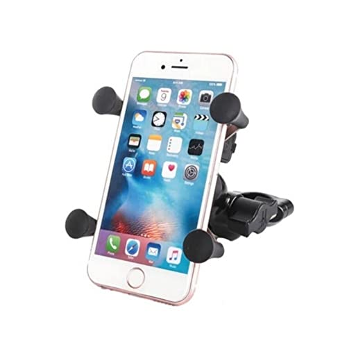 Suporte Celular c/Carregador USB Garra Aranha para Moto Fixação no Retrovisor