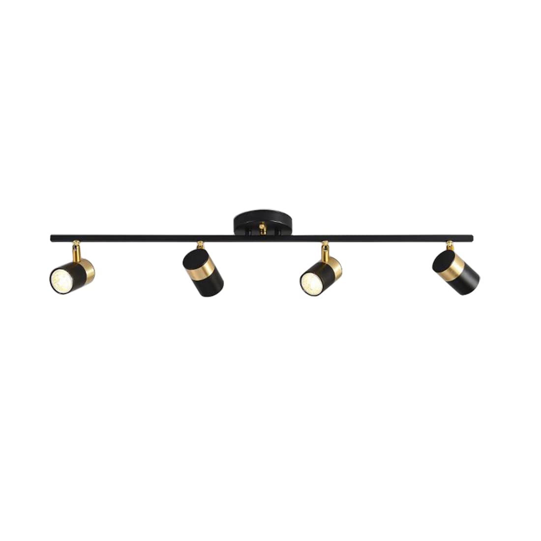 Kit éclairage sur rail réglable noir 4 ampoules LED GU10 pour plafond