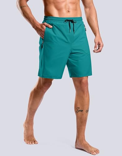 Image of G Gradual Mens Swim Trunks with Compression Liner 7 inch /9'' Quick Dry Board Shorts Swimsuit Bathing Suit for Men Zipper Pockets
