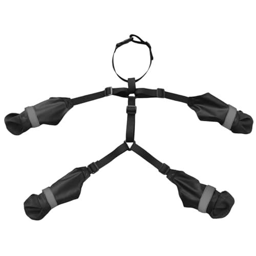 Dog Suspender Boots Tall Dog Boots Anti-Slip Fall Waterproof Dog Shoes Leggings Adjustable Suspender Boots for Dogs Winter Snow Rain Hiking Paws Protector Dog Rain Shoes (XL,Color 3 reflective)