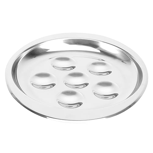 KICHOUSE 1pc Escargot Plate Snail Dish Stainless Steel Cheese Plate Snail for Home and Restaurant Use
