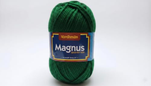 Image of Vardhman Magnus Knitting Yarn 100% Acrylic Bulky 4Ply Yarn (Pack of 1 Ball - 100g) - Knitting & Crochet Yarn for Winter Sweaters, Scarves, Blankets | Hypoallergenic, Hand Wash - Bottle Green