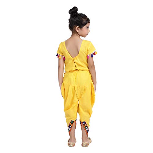 Image of BownBee Girls Embroidered Choli with Dhoti