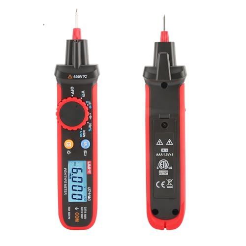 Image of UNI-T Mini Pen Multimeter, AC DC 600V Pen-Type Meter True RMS Small Multimeter Professional Non-Contact Voltage Resistance Capacitance Tester 6000 Counts, UT118C