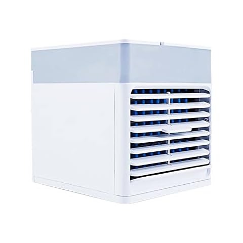 LANRU Desktop Air Cooler 500mL Mini Space Cooler with Misting Air Conditioning Fan with 3 Wind Speeds USB Powered Quiet Air Cooler Cooling Fan for Home Room Office, White Cover