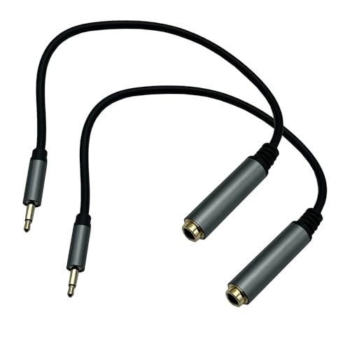 Cable adaptador Jack 3.5mm a 6.35mm 2 piezas miniatura 1