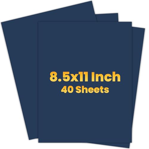 Blue Cardstock 8.5 x 11 Cardstock Paper 40 Sheets Navy Blue Card Stock