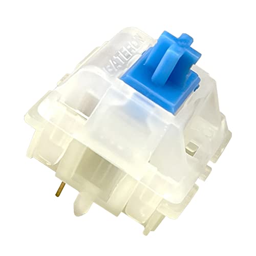 Gateron KS-3 - Interruptor de 5 pines amarillo lechoso compatible con teclado mecánico MX para GK61 GK64 GH60 (72 unidades), color azul